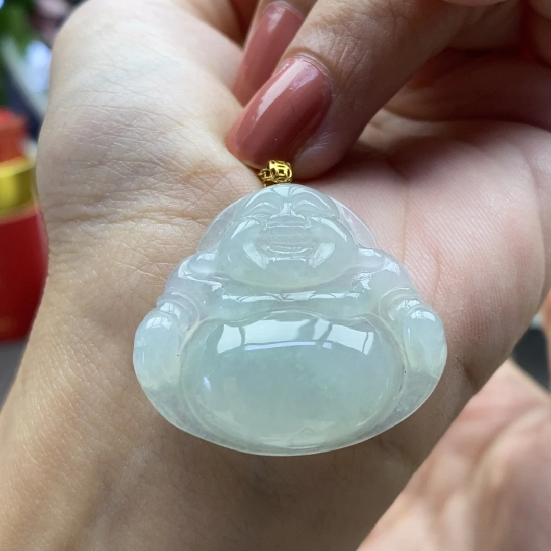 翡翠18K金镶嵌颈饰吊坠38