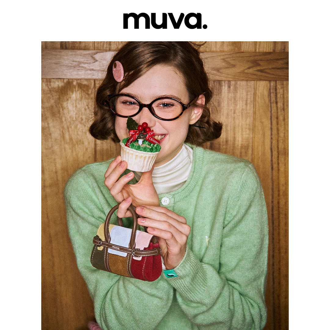 MUVA拼色耳机包俏皮可爱秋冬高级感小众原创斜挎迷你包11.7新款