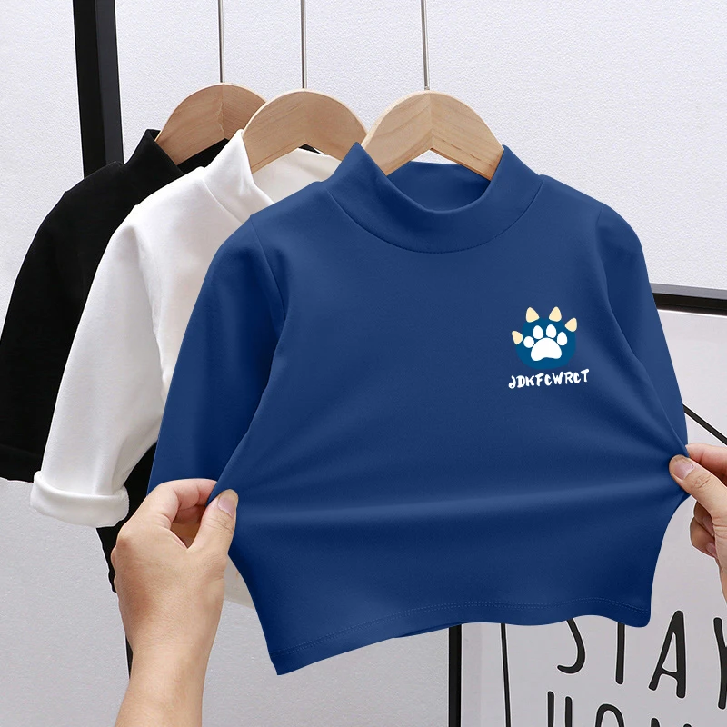 儿童双面德绒打底衫2025秋冬季新款保暖长袖T恤洋气百搭潮流