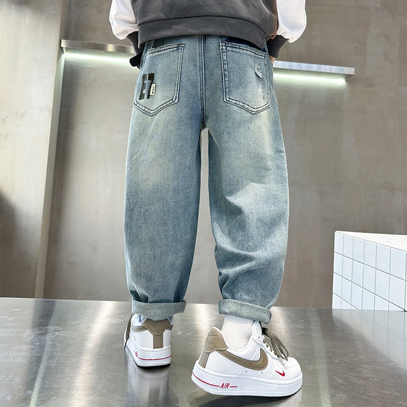 童裤男童牛仔裤春秋款2025年男孩中大童宽松儿童童装韩版休闲