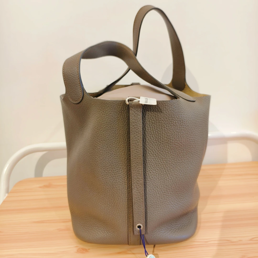 99新 Hermes/爱马仕 【文子姐专属】/D8377/锡器灰菜篮子 22 手拎包
