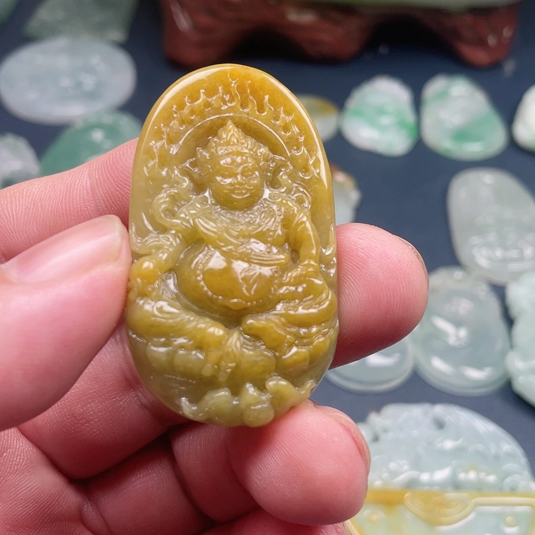 翡翠未镶嵌吊坠(不含链)黄财神