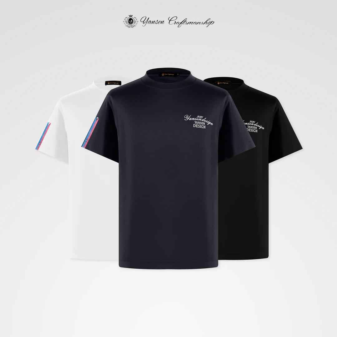 【YanSen 25ss】重工极简/3D打印花天鹅绒工艺7A抗菌短袖T恤Y058