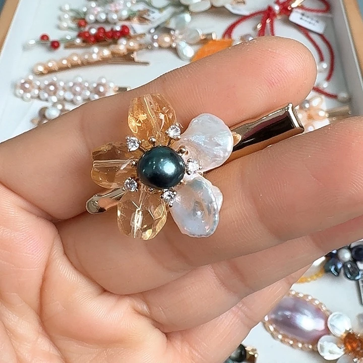 神***啊淡水珍珠发饰未镶嵌