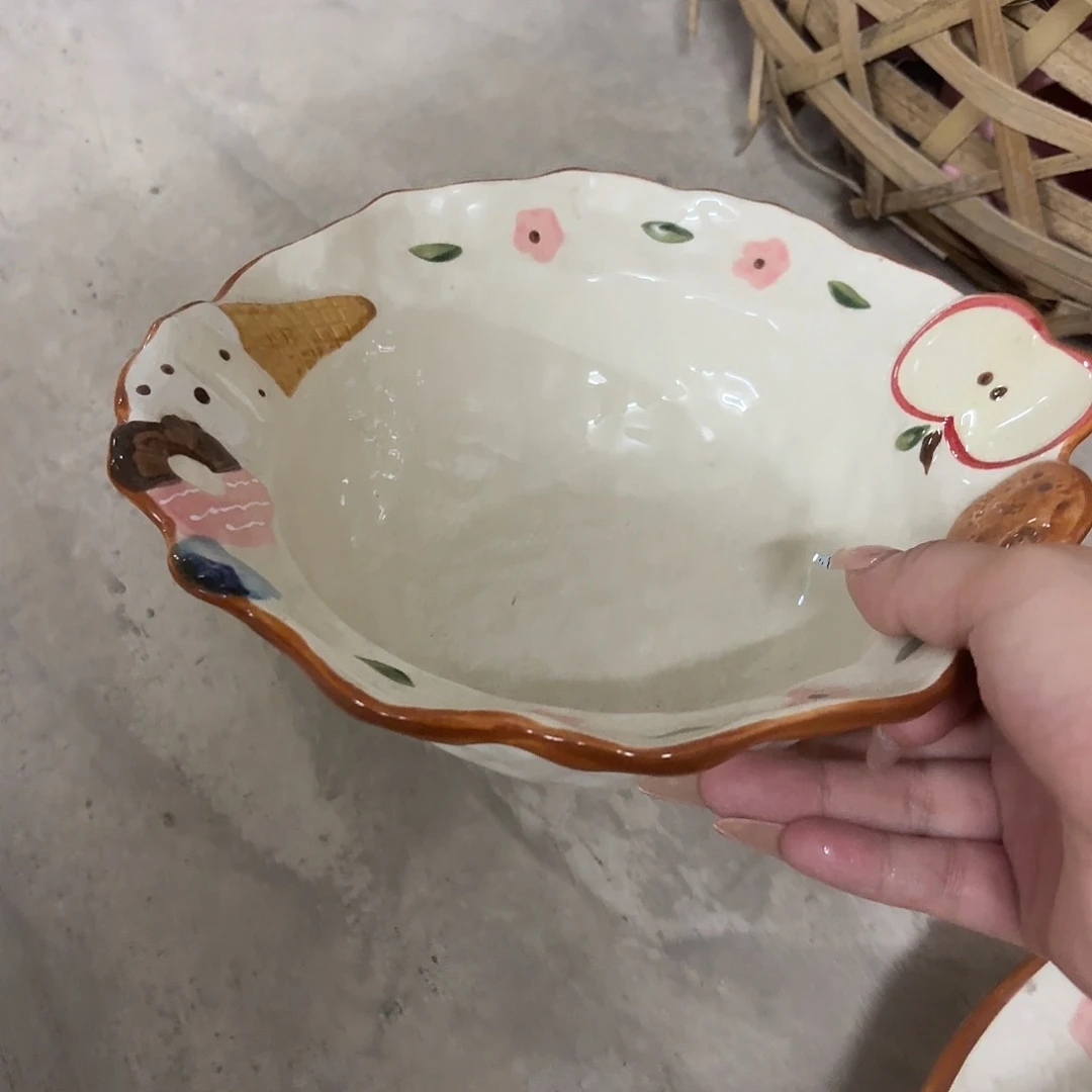 搪瓷微瑕海派甜心汤碗一个