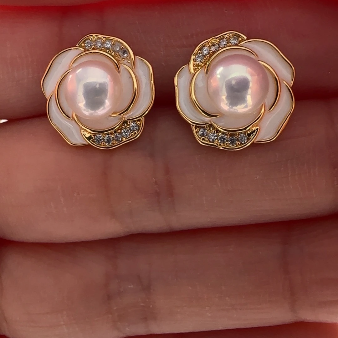 淡水珍珠戒圈银S925镶嵌