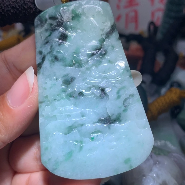 翡翠未镶嵌颈饰保真天然A货翡翠