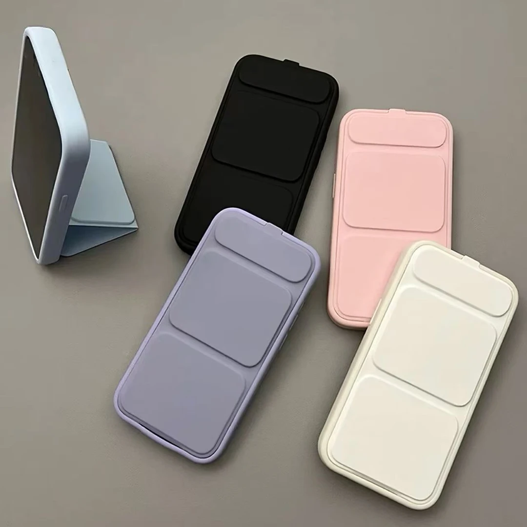 雅天立简约纯色翻盖支架适用苹果17/16华为P70pro手机壳小米15套