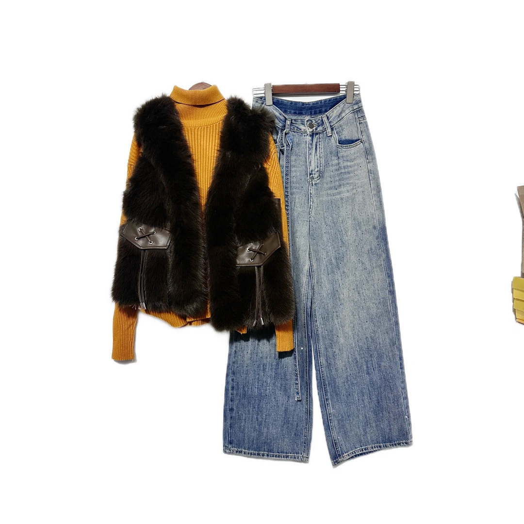 【套装】高档加厚保暖新款套装简约百搭休闲气质女装9678[FZS]K