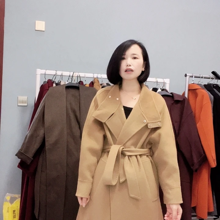 双面大衣长款驼色M码