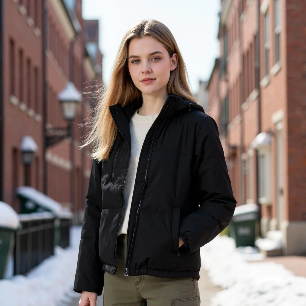 E333#23236款 鸭绒连帽羽绒服