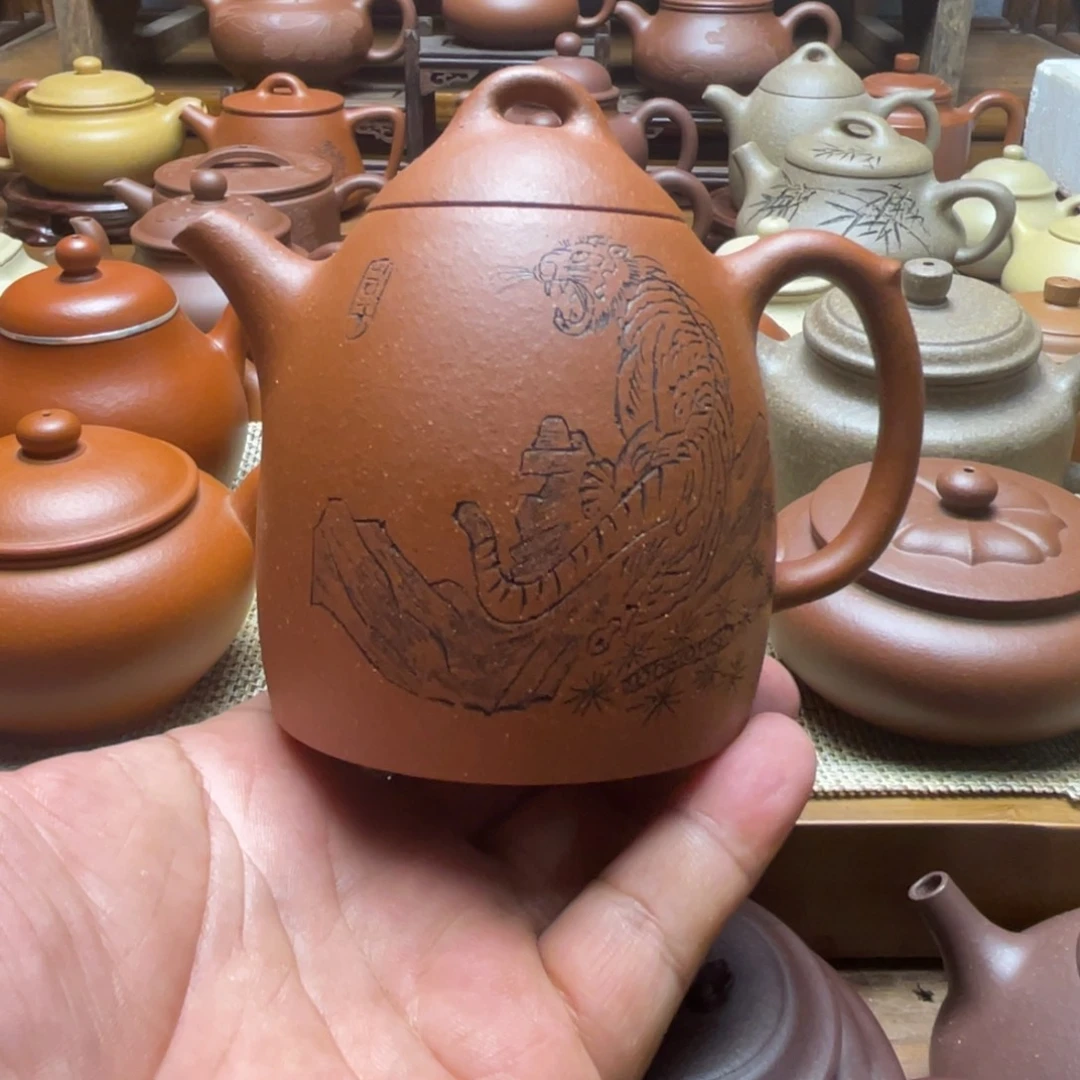 也***许茶壶紫泥宜兴紫砂壶半手工制作