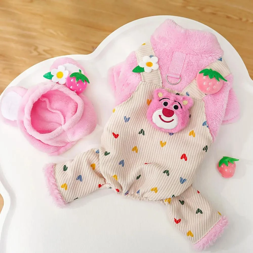 宠物秋冬四脚衣狗狗猫咪衣服用品新品加绒背带泰迪比熊发抖柯基卡