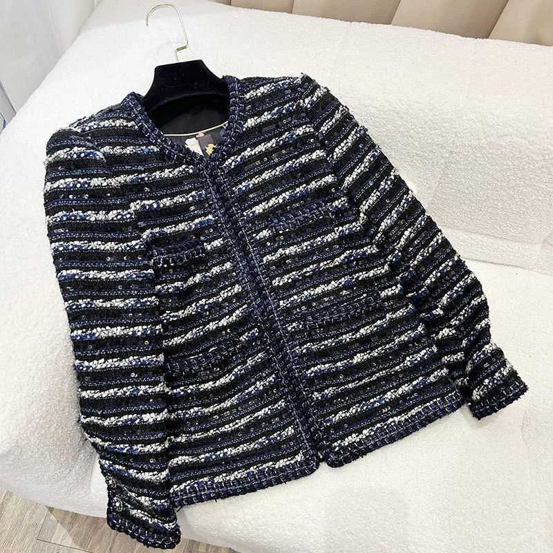 精致名媛千金风粗花呢外套轻奢减龄时髦气质小香风外套高级感上衣