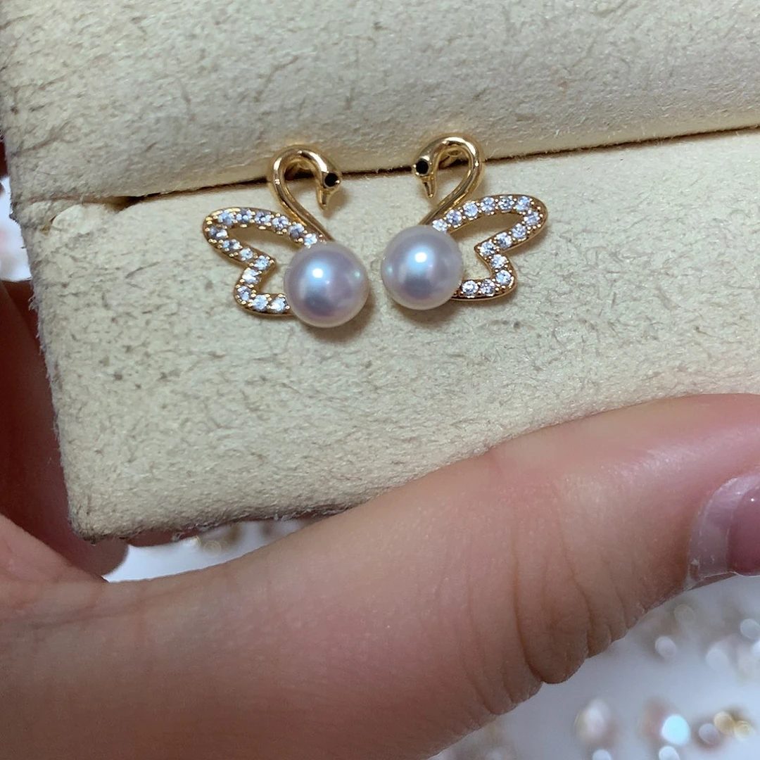 淡水珍珠耳饰合金