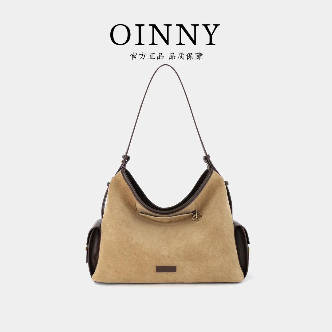 【Oinny】小众设计复古时髦磨砂牛皮托特包56140-