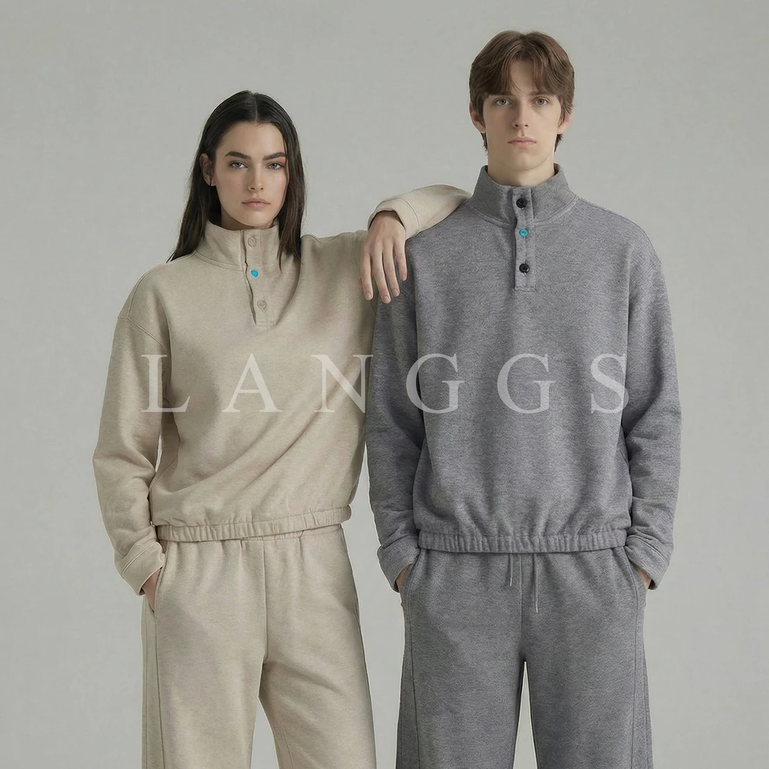 LANGGS&浪叔 25冬羊毛桑蚕丝亨利领卫衣套装合集-FW5605+FW5605-1