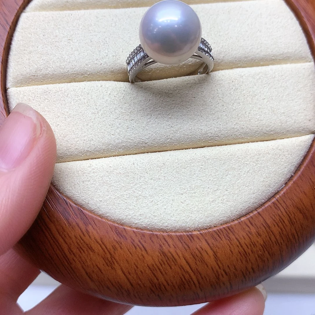 戒指银S925镶嵌淡水珍珠