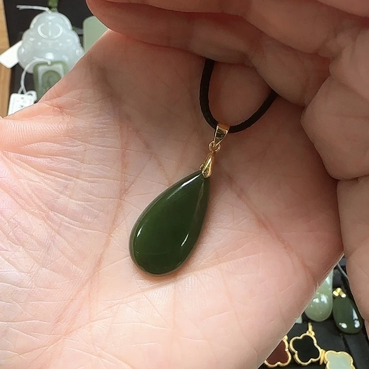 和田玉银S925镶嵌吊坠(不含链)