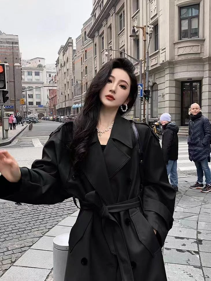 长款时尚秋季中长款女收腰英伦风女士风衣