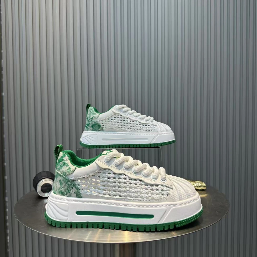 厚底夏季男鞋休闲网面鞋运动鞋透气舒适潮流增高青少年拼色情侣