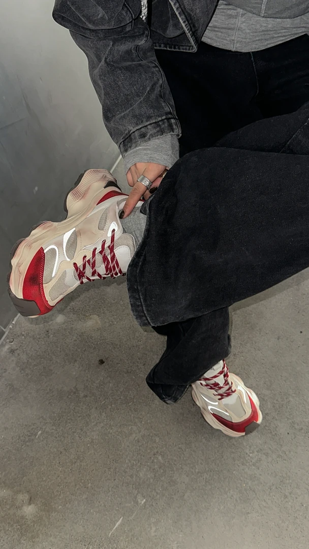 799-5C 擦脏做旧【跟高5厘米】拼色单里厚底老爹鞋女复古休闲运动鞋