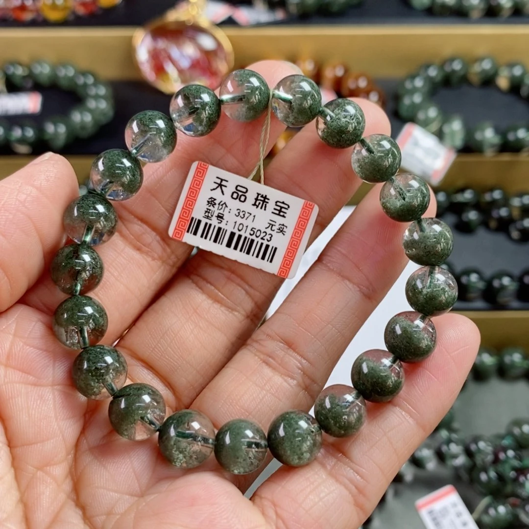 水晶手链未镶嵌河****珍绿幽灵手链1015023