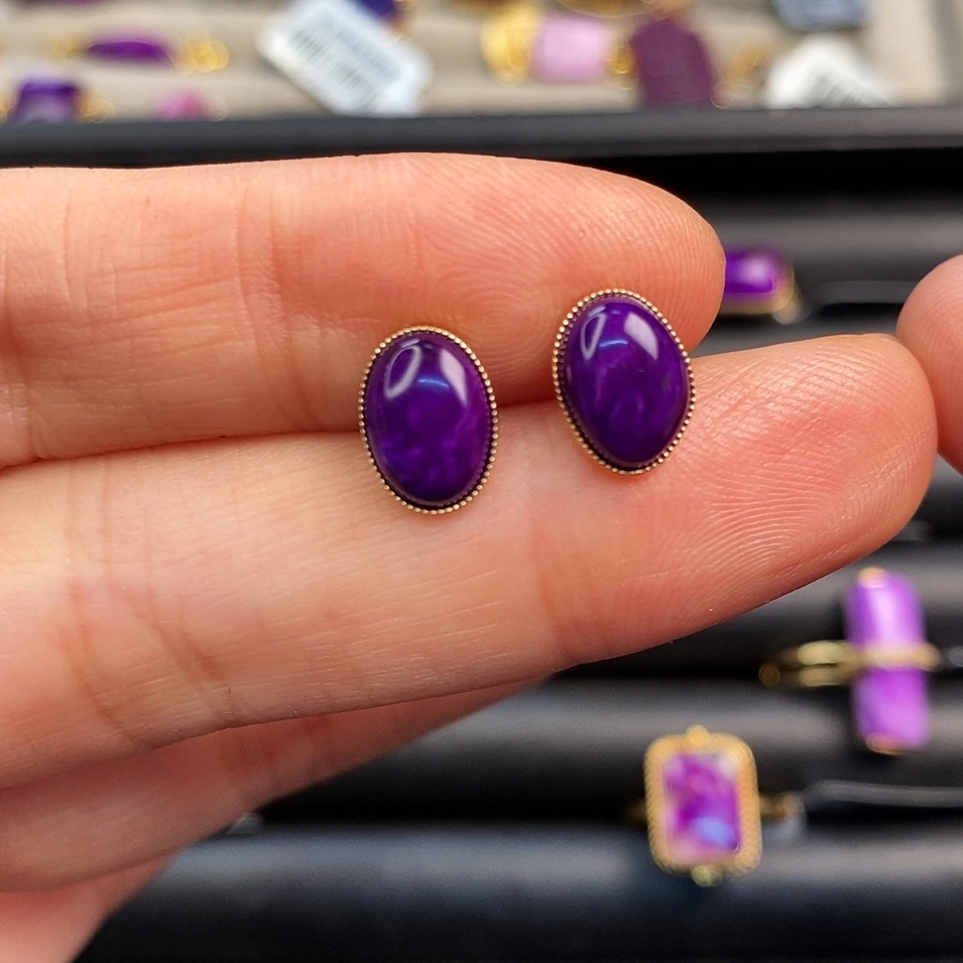 苏纪石（舒俱来）18K金镶嵌耳饰