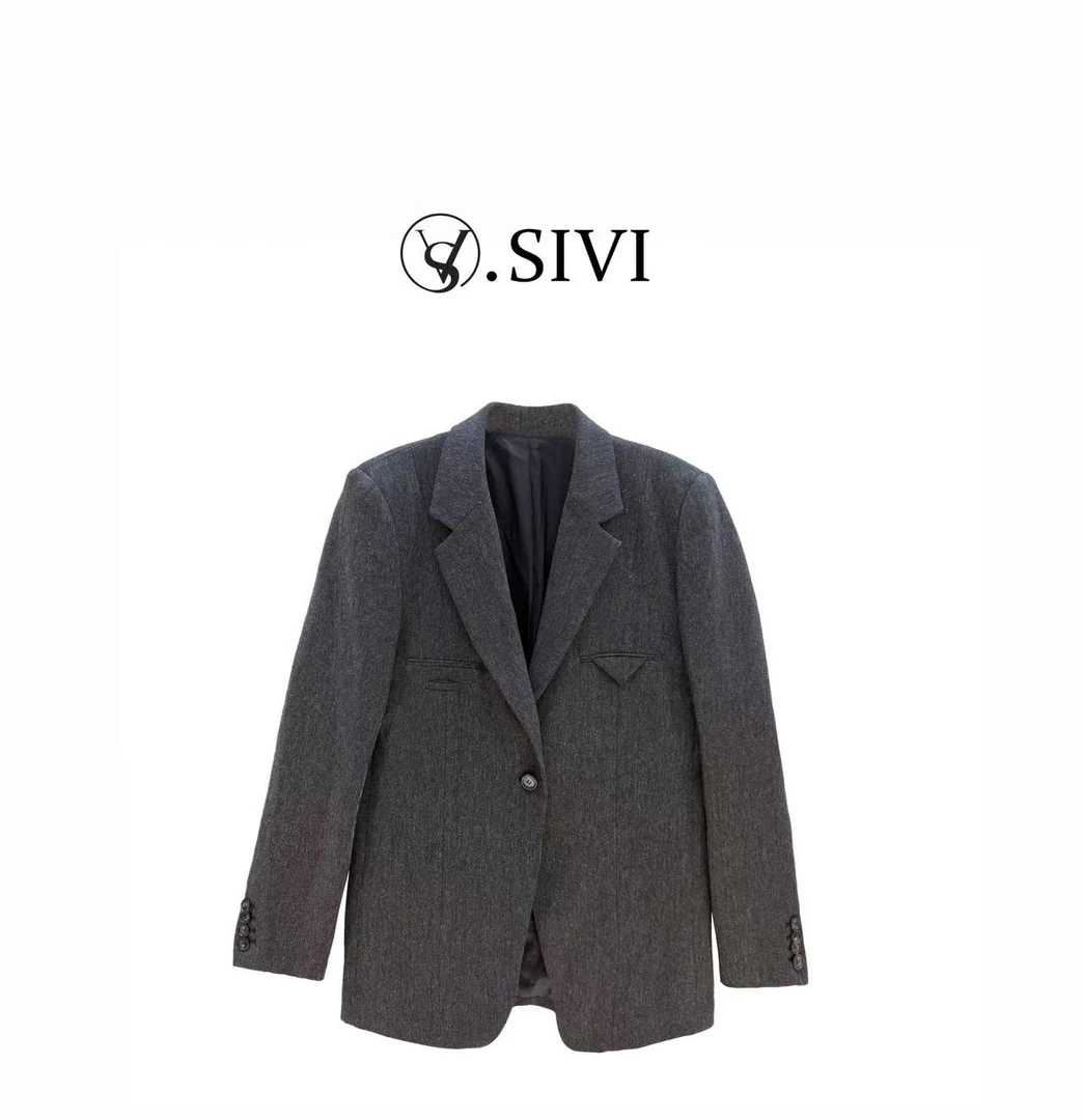 熙薇【优雅端庄】2025早秋新款气质休闲百搭西装外套H5340