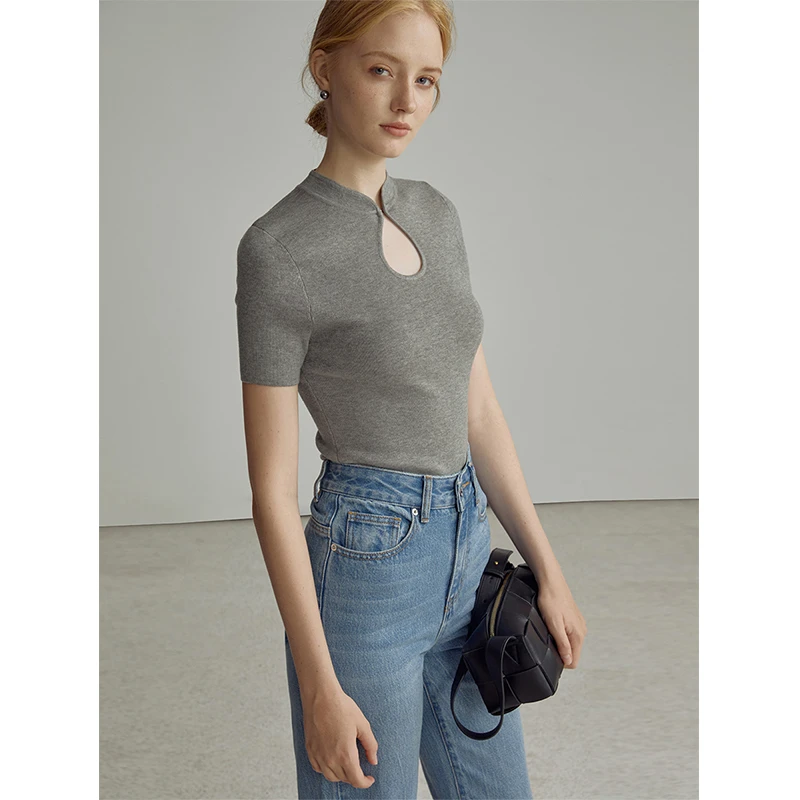 Mix Selection| 云曲 云朵羊立领新中式旗袍针织衫MSCHY0452