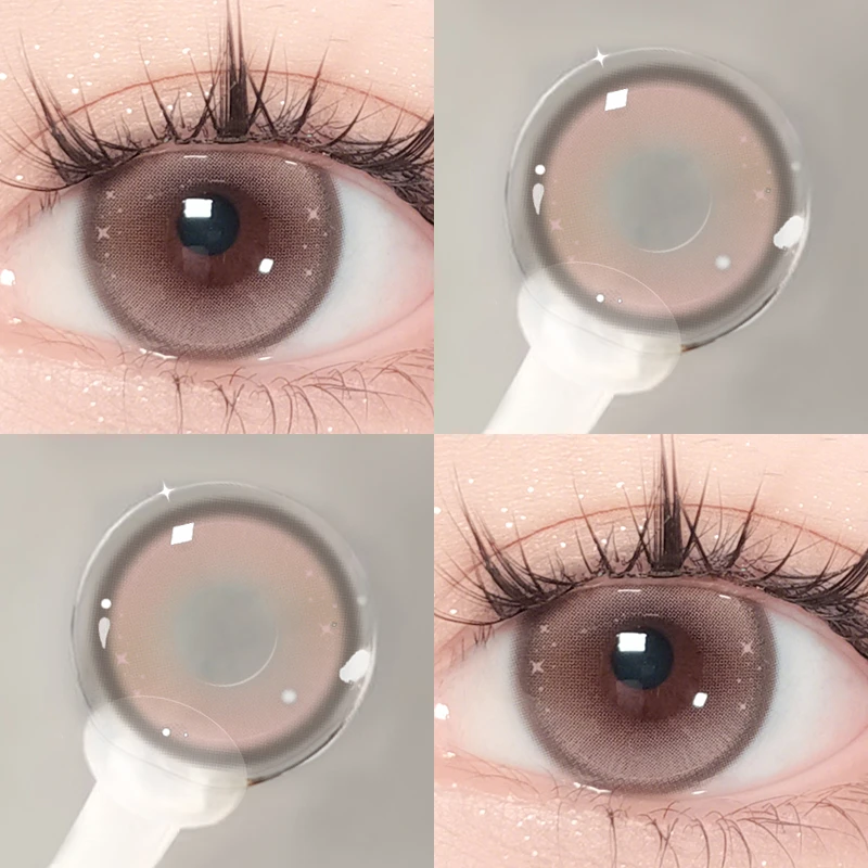 OVOLOOK【日抛10片装】萌熊呓语大直径自然学生棕色美瞳隐形眼镜G2