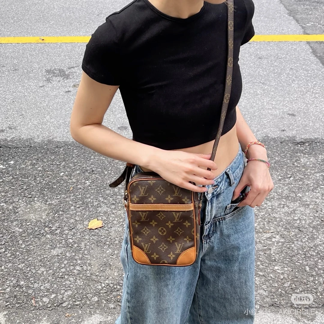 99新 LouisVuitton/路易威登 更换植鞣革竖版单层相机包-80120