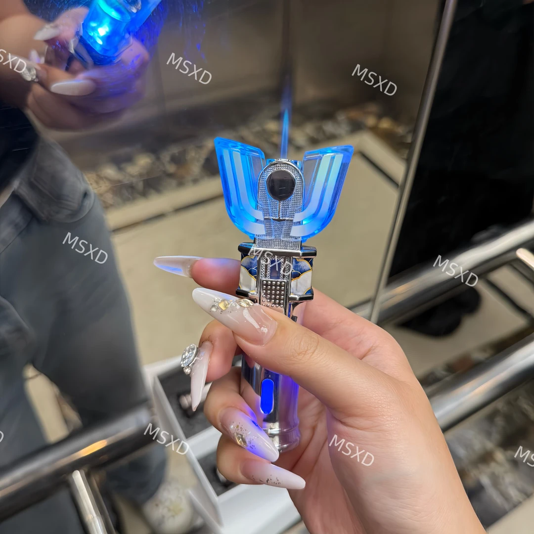 炫酷闪灯发光造型创意打火机防风充气蓝焰神光棒变身器送男友礼物