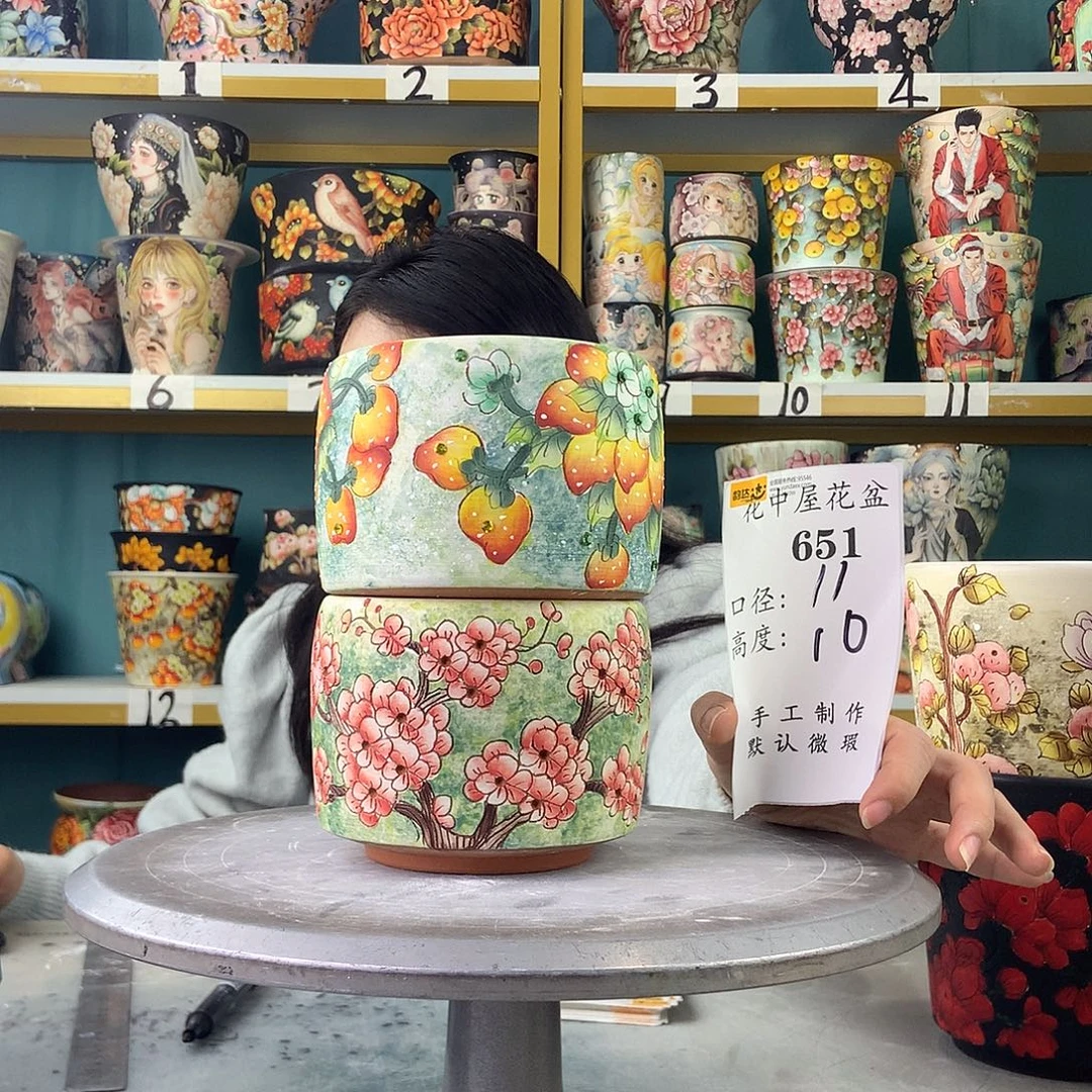 楠***&陶景德镇手工花盆651