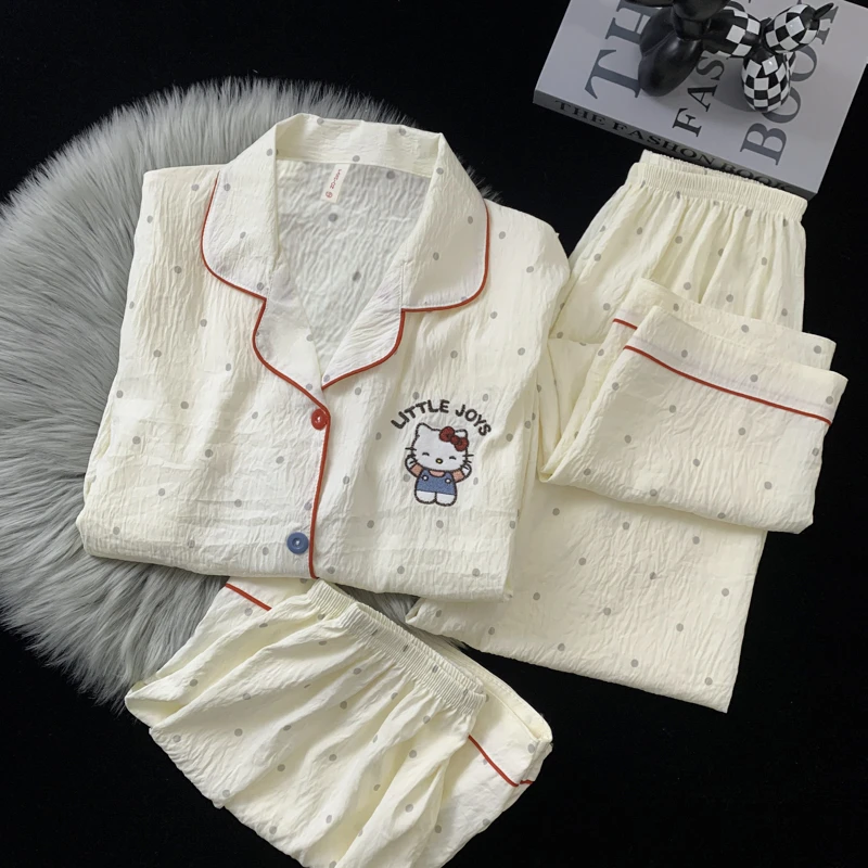 【三件套多款选】云朵棉可爱睡衣女夏季短袖长裤甜美学生家居服外穿