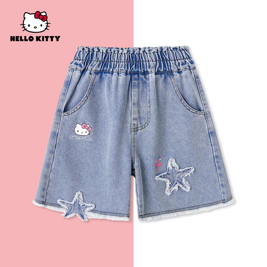 HelloKitty夏季新款女童休闲百搭牛仔短裤女宝短裤AC5222JM306 KT