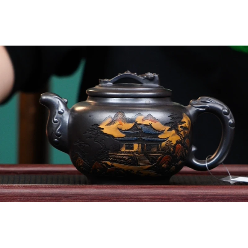 宜兴紫砂如意瑞兽 石黄 曹营营 280cc