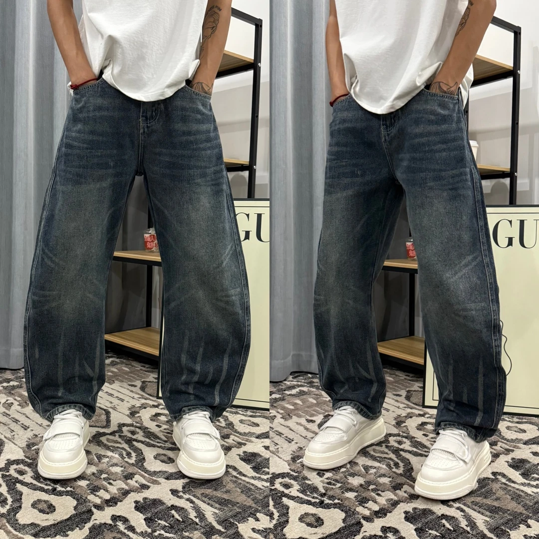 美式休闲复古秋季新款长裤水洗牛仔裤2025新款潮流高街男士美式