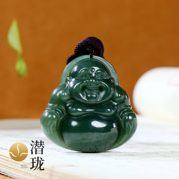 【潜珑】hs-6002和田玉碧玉佛公吊坠29*28mm