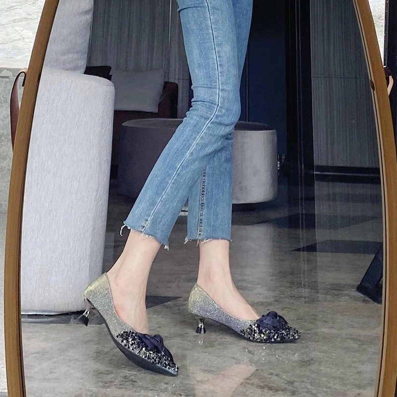 品牌手工女鞋【201-400】气质水钻时尚百搭女鞋