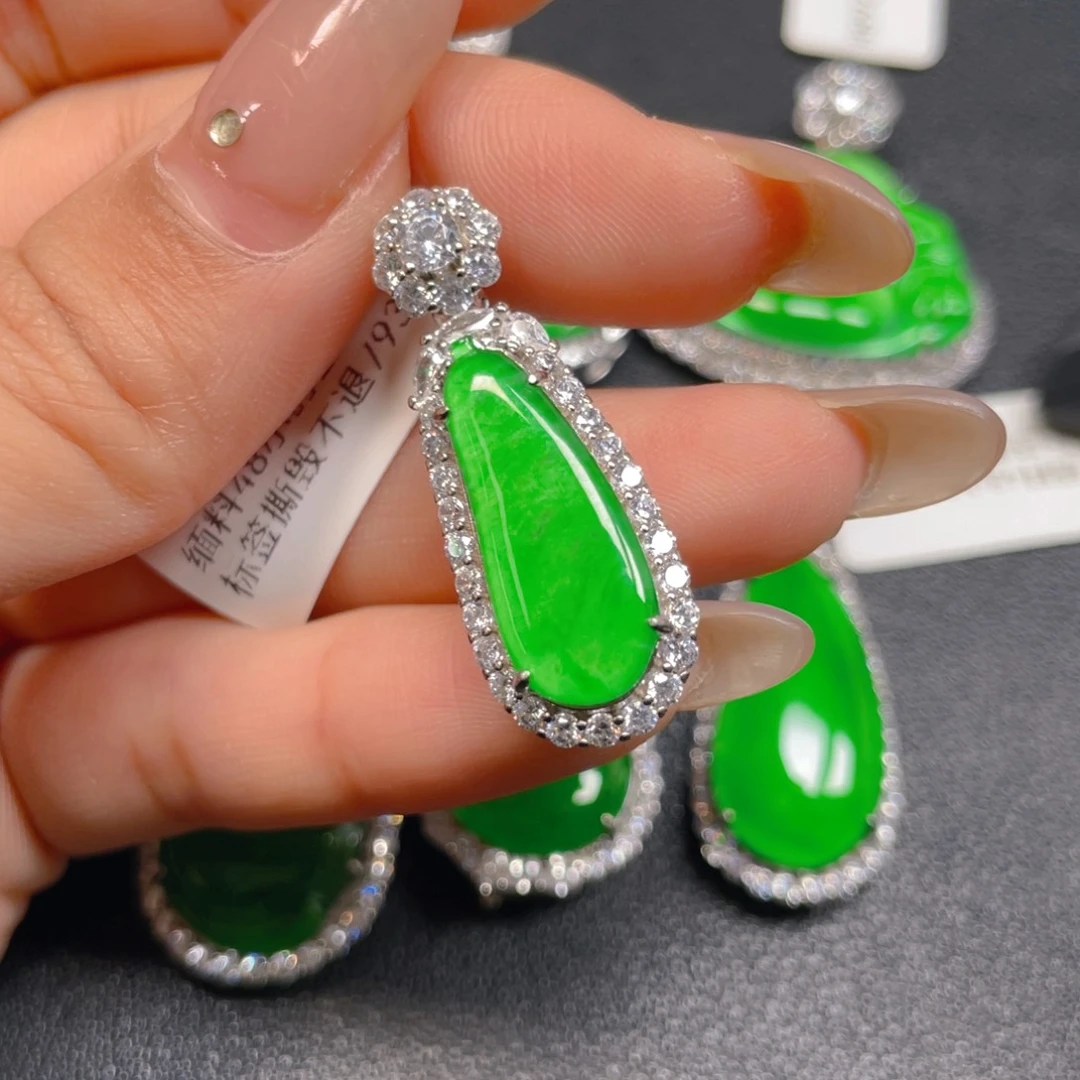 翡翠银S925镶嵌吊坠(不含链)