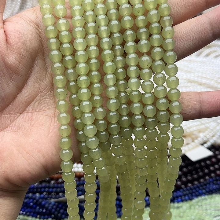 玛瑙/玉髓未镶嵌珠宝半成品2条6mm左右晴水和田玉