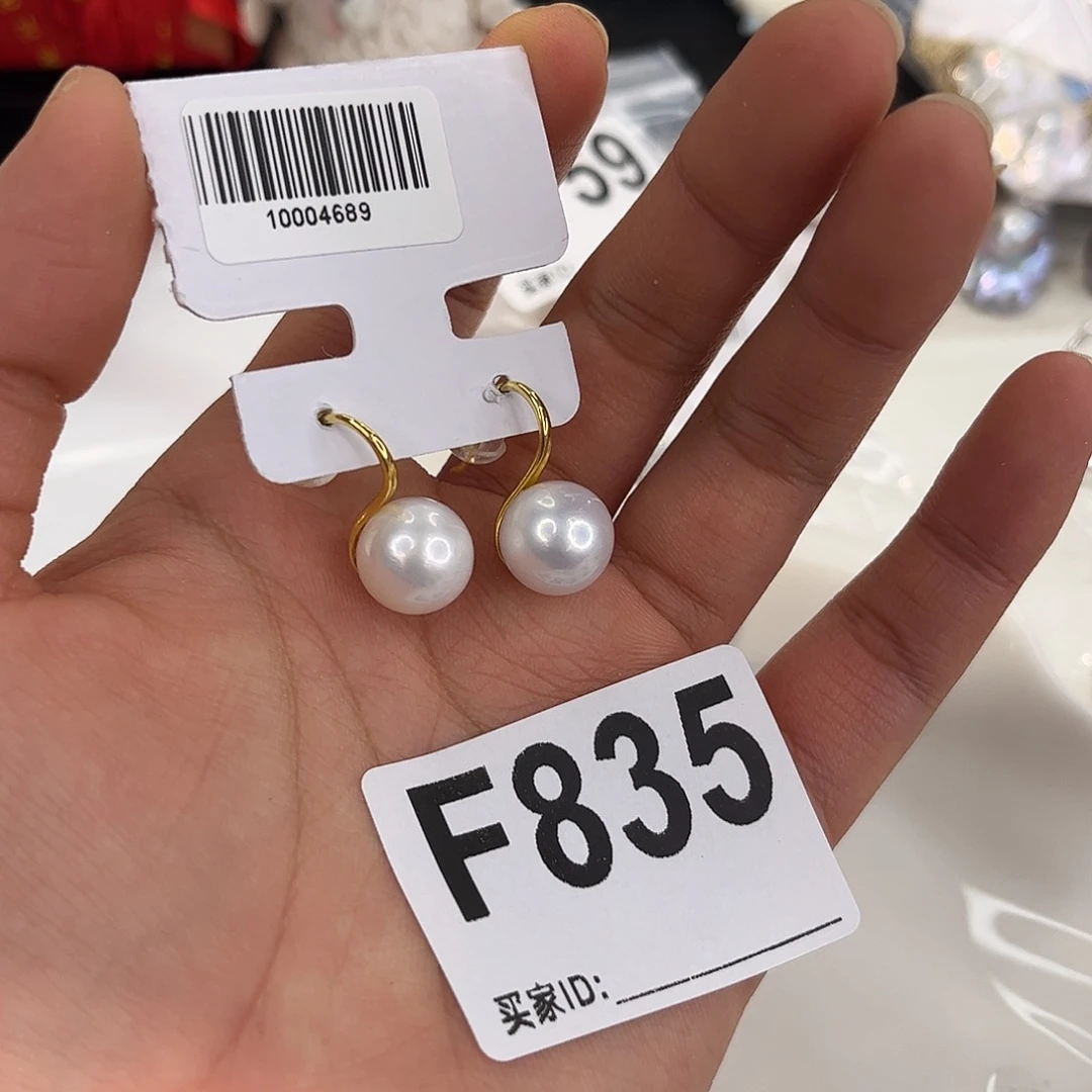 银S925镶嵌耳饰淡水珍珠