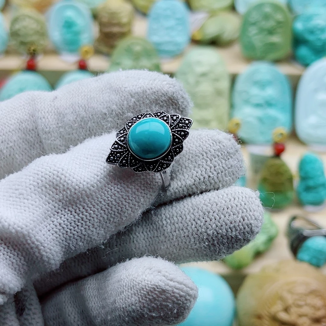 绿松石银S925镶嵌珠宝奇石