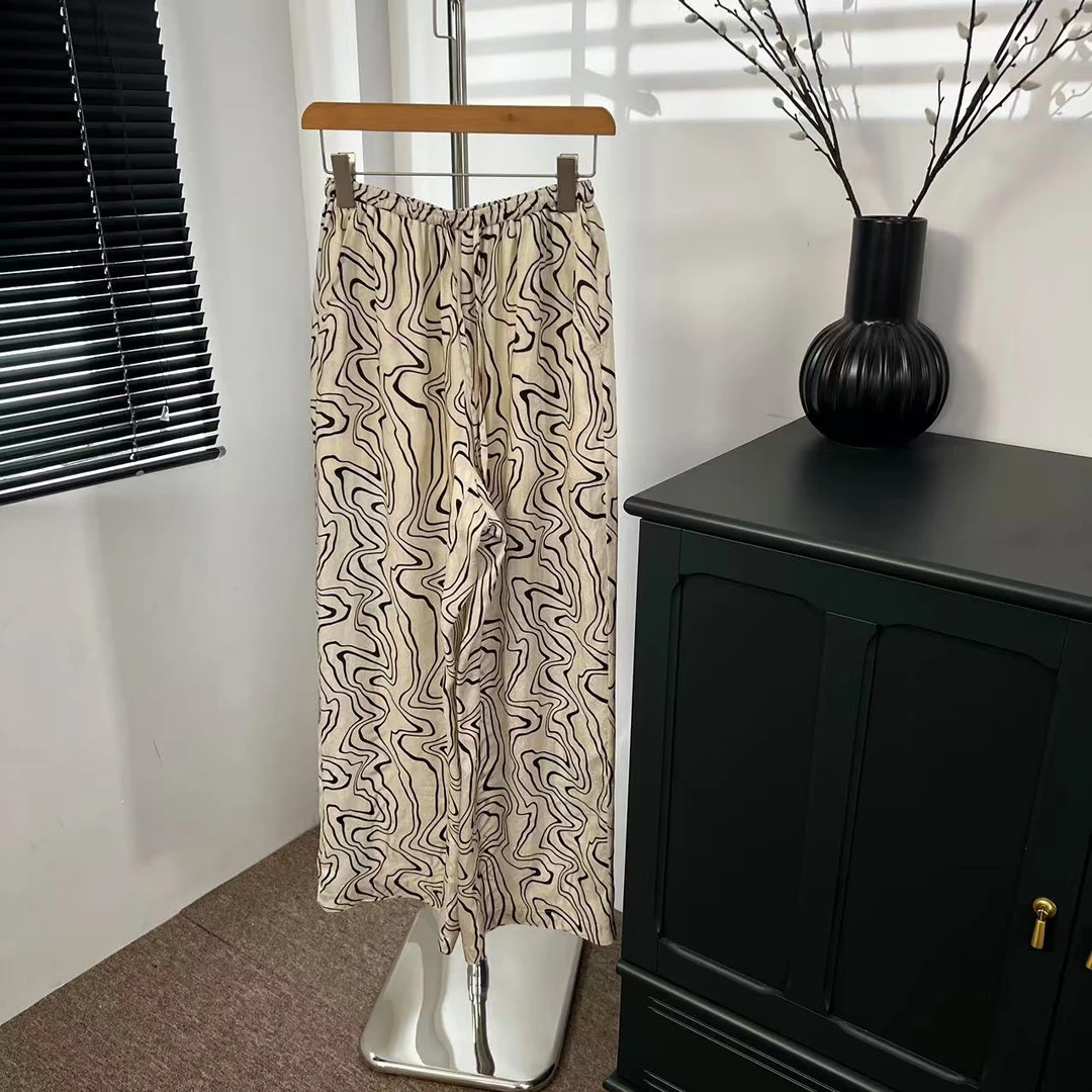 【老头女装定制】 夏季百搭凉爽梯田阔腿裤 N-25065