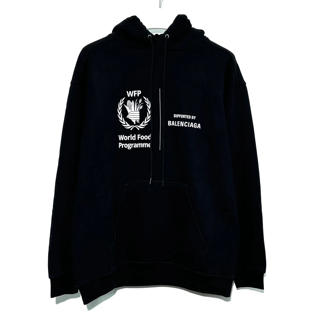 未使用 Balenciaga/巴黎世家 S码 WFP联名黑色卫衣 0398