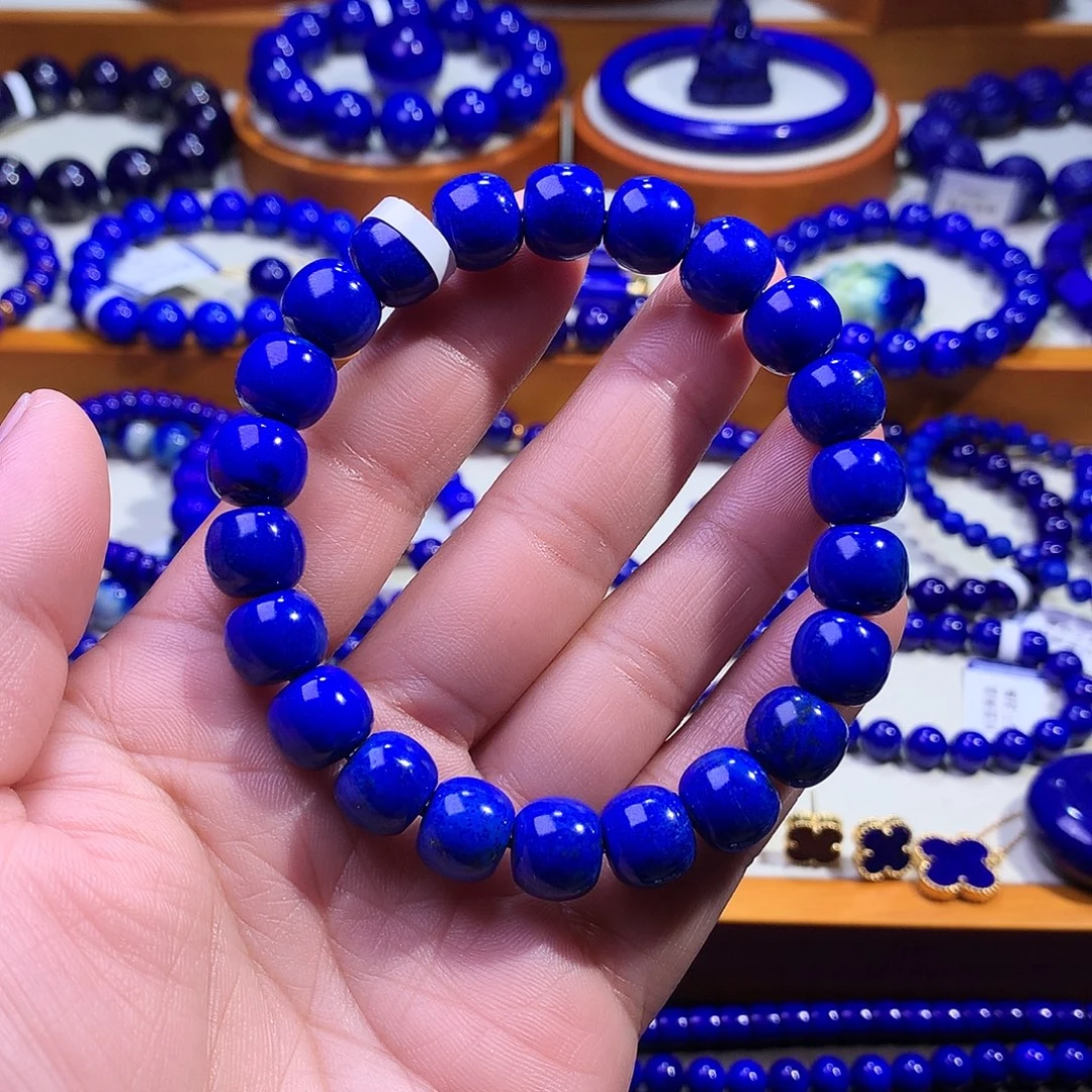 青金石未镶嵌手串10m高品亮蓝精工老型珠3425