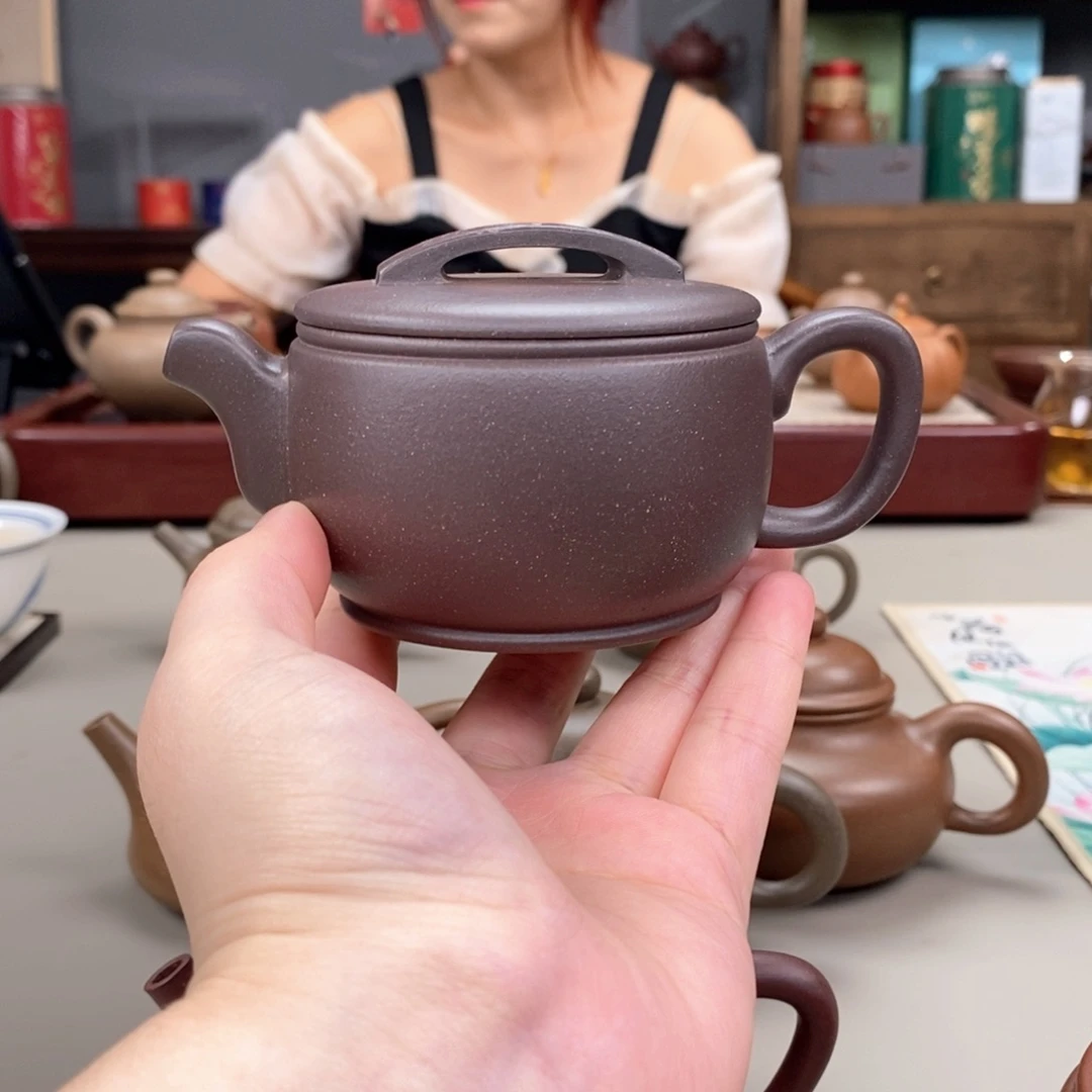 萨***童茶壶紫砂天青汉瓦半手150cc