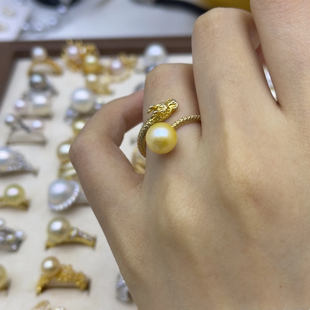 银S925镶嵌戒指海水珍珠