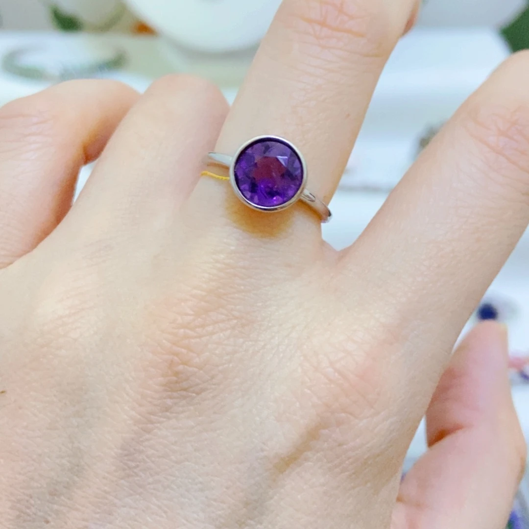 银S925镶嵌戒指紫晶